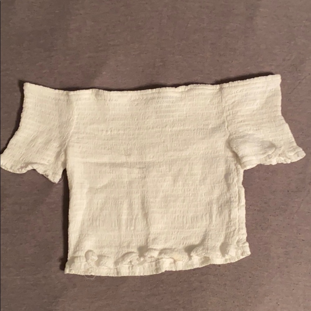 white off the chooser cropped top